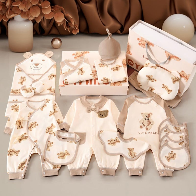 MIXDE 26 high-end gift baskets for newborns | Newborn clothing gift basket set | Red Teddy all season baby set - Image 4